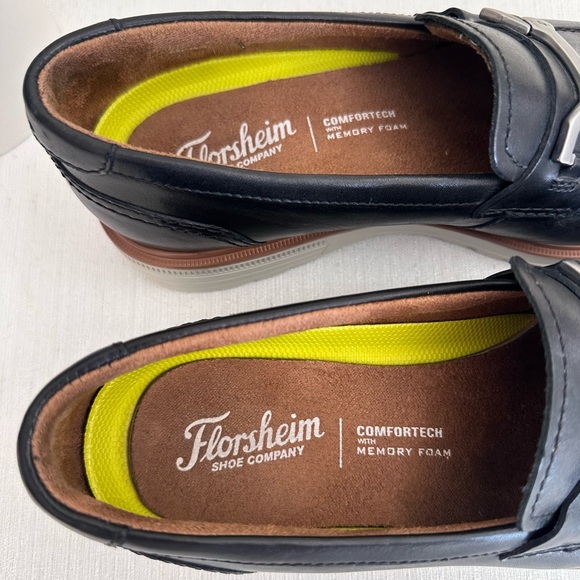 Florsheim Black Leather Memory Foam Comfortech Casual Loafers Men’s 7M - Picture 11 of 14